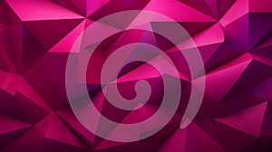 Abstract 3D Background of triangular Shapes in fuchsia Colors. Modern Wallpaper of geometric Patterns