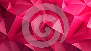 Abstract 3D Background of triangular Shapes in fuchsia Colors. Modern Wallpaper of geometric Patterns