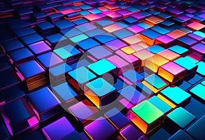 Abstract 3d background wallpaper with glass squares