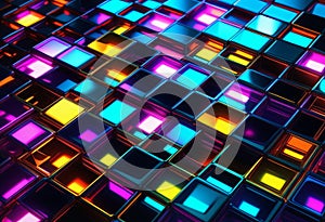 Abstract 3d background wallpaper with glass squares