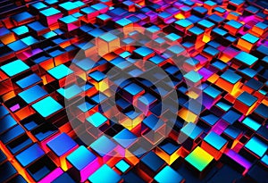 Abstract 3d background wallpaper with glass squares