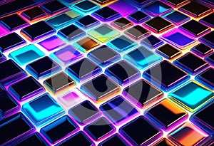 Abstract 3d background wallpaper with glass squares