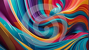 Abstract 3D background, waves colors shape