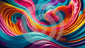 Abstract 3D background, waves colors shape texture