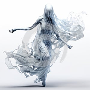 Abstract 3d Banshee Illustration With Flowing Silhouettes