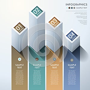 Abstract 3d bar chart infographics