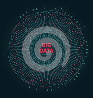 Abstract 3D Big Data Visualization. Futuristic Infographics Design