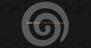 Abstract 3D black geometric hexagon background. Futuristic technology digital hi tech concept background