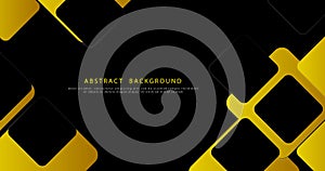 Abstract 3d black and yellow geometric background. Futuristic technology digital hi tech concept. Vector illustration