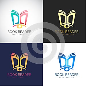 Abstract 3D Book Reader logo Template