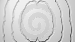 Abstract 3d brain shapes render background. White clean ripple animation. Motion texture concept for business