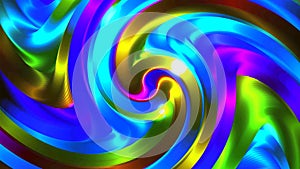 Abstract 3d bright background with rainbow lines, ribbons. Wavy smooth silk in abstract color. Multicolor liquid pattern