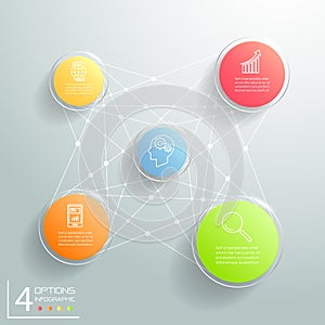 Abstract 3d circle infographic 5 options, Business concept infographic