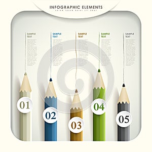 Abstract 3d colored pencil infographics