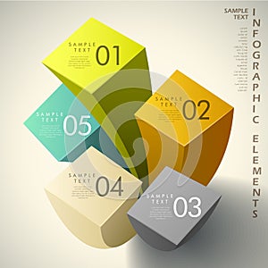 Abstract 3d cube infographics