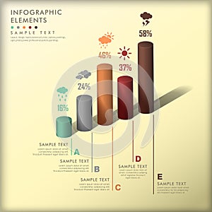Abstract 3d cylinder infographics