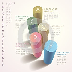 Abstract 3d cylinder infographics