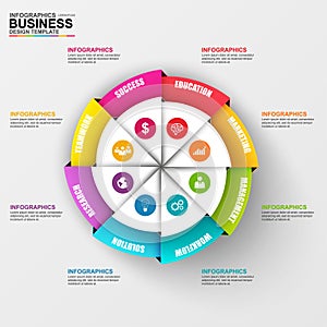 Abstract 3D digital business diagram Infographic