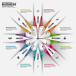 Abstract 3D digital business Infographic