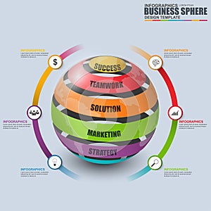 Abstract 3D digital business marketing Infographic