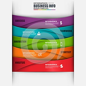 Abstract 3D digital business marketing Infographic