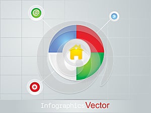 Abstract 3D digital illustration Infographic. Vect