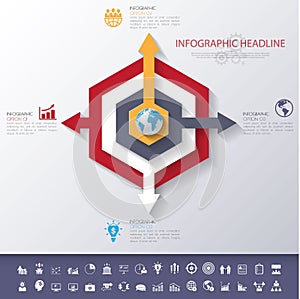 Abstract 3D digital illustration Infographic with world map.Can