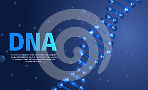 Abstract 3d DNA. Polygonal wireframe DNA genetic molecule. Medical science, genetic background concept technology.