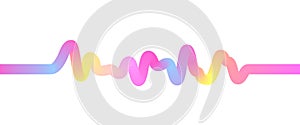 Abstract 3d flowing sound wave with multicolored gradient. Digital frequency track and voice equalizer. Modern Vector