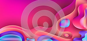 Abstract 3D fluid gradient shape vibrant color background with space for your text