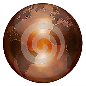 Abstract 3d globe on white background