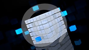 Abstract 3d illustration of colorful cube on gloss