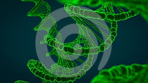 Abstract 3d illustration of dna double helix with no DNA fragments