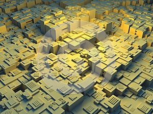 Abstract 3d illustration of a futuristic city