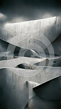 Abstract 3D-illustration illusion of natural stone, metal.