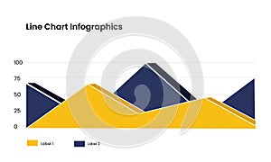 Abstract 3D Line Graph Infographics.