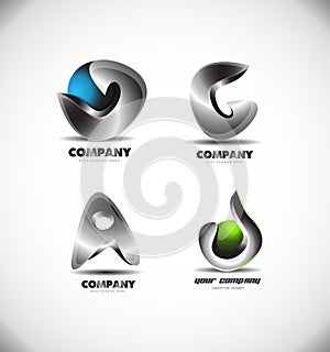 Abstract 3d logo design corporate business