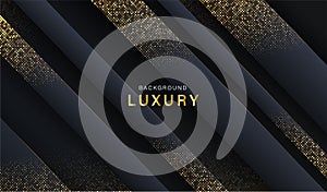 Abstract 3d luxury gold background. Dark abstract futuristic geometric background. Stock vector