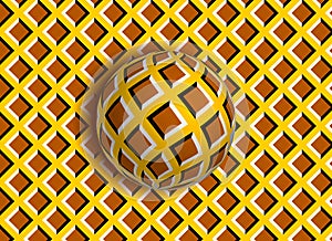Abstract 3D optical illusion with moving ball