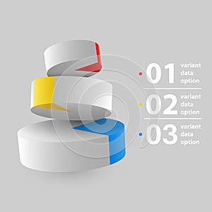 Abstract 3D pie chart Infographics.