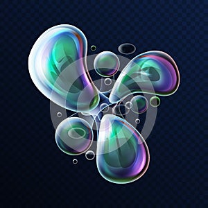 Abstract 3d realistic sleek soap bubbles