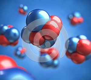 Abstraktní  trojrozměrná grafika vykreslená počítačem z atomy 