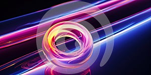 Abstract 3d render of light emitter glass with iridescent holographic neon vibrant gradient texture. Design element for banner