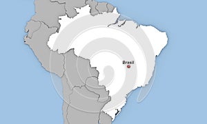 Abstract 3d render of map of Brasil