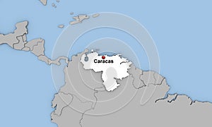 Abstract 3d render of map of Venezuela