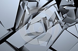 Abstract 3D Rendering of Cracked Surface.