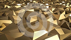 Abstract 3d rendering of gold surface. Futuristic background