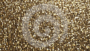 Abstract 3d rendering of gold surface. Futuristic background wit