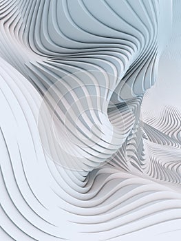 Abstract 3d rendering wavy band background surface