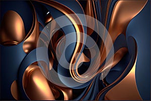 Abstract 3d rendering of wavy surface. Futuristic technology style. Elegant background for business presentations